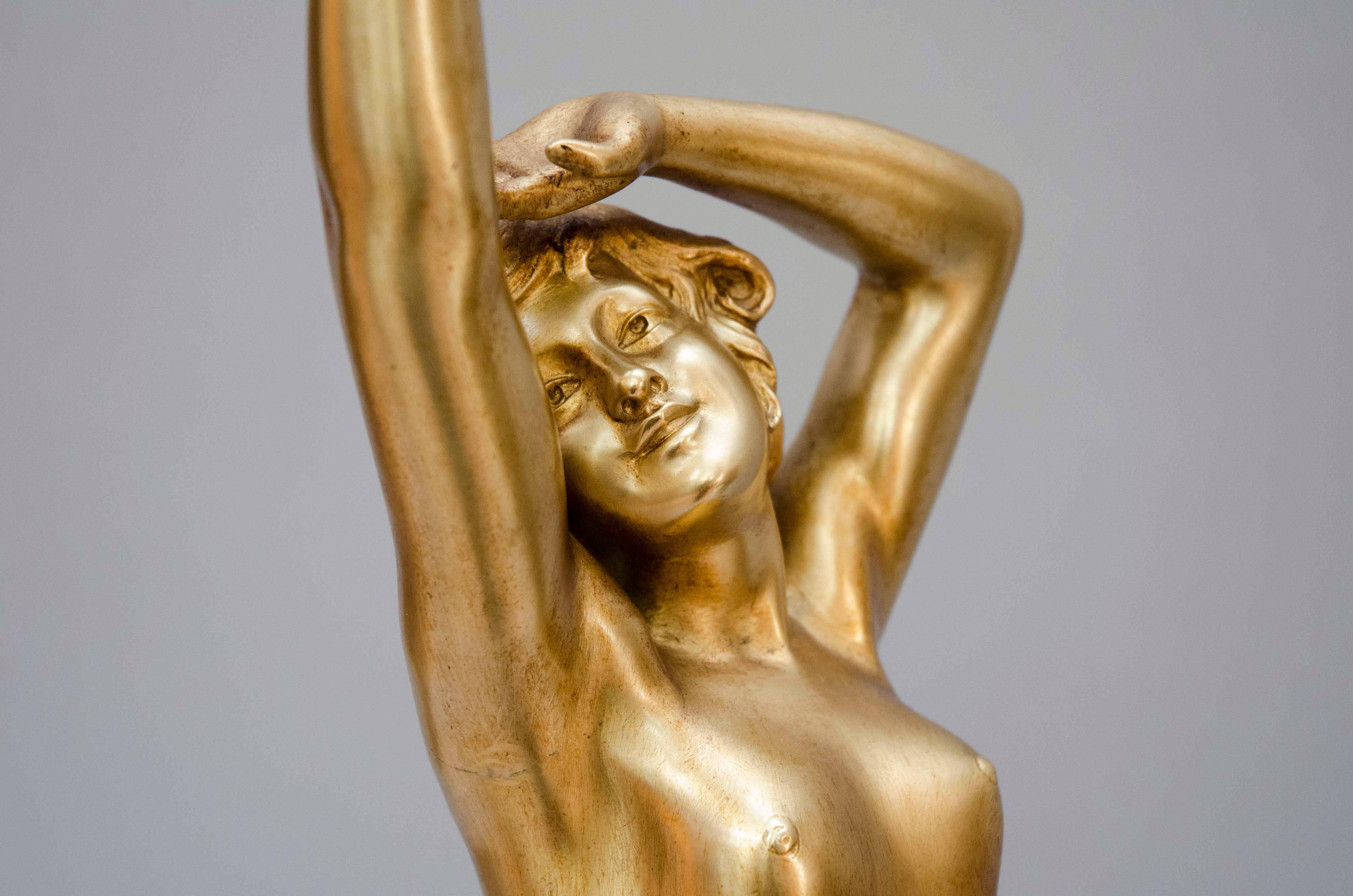 Art Nouveau Bronze Sculpture of a Naked Woman, Salammbo by Calendi Armando In Excellent Condition In Brussels, BE