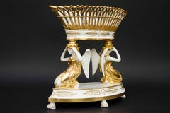 Late 19th Century French Empire Style Porcelain Centrepiece, Basket, Paris
