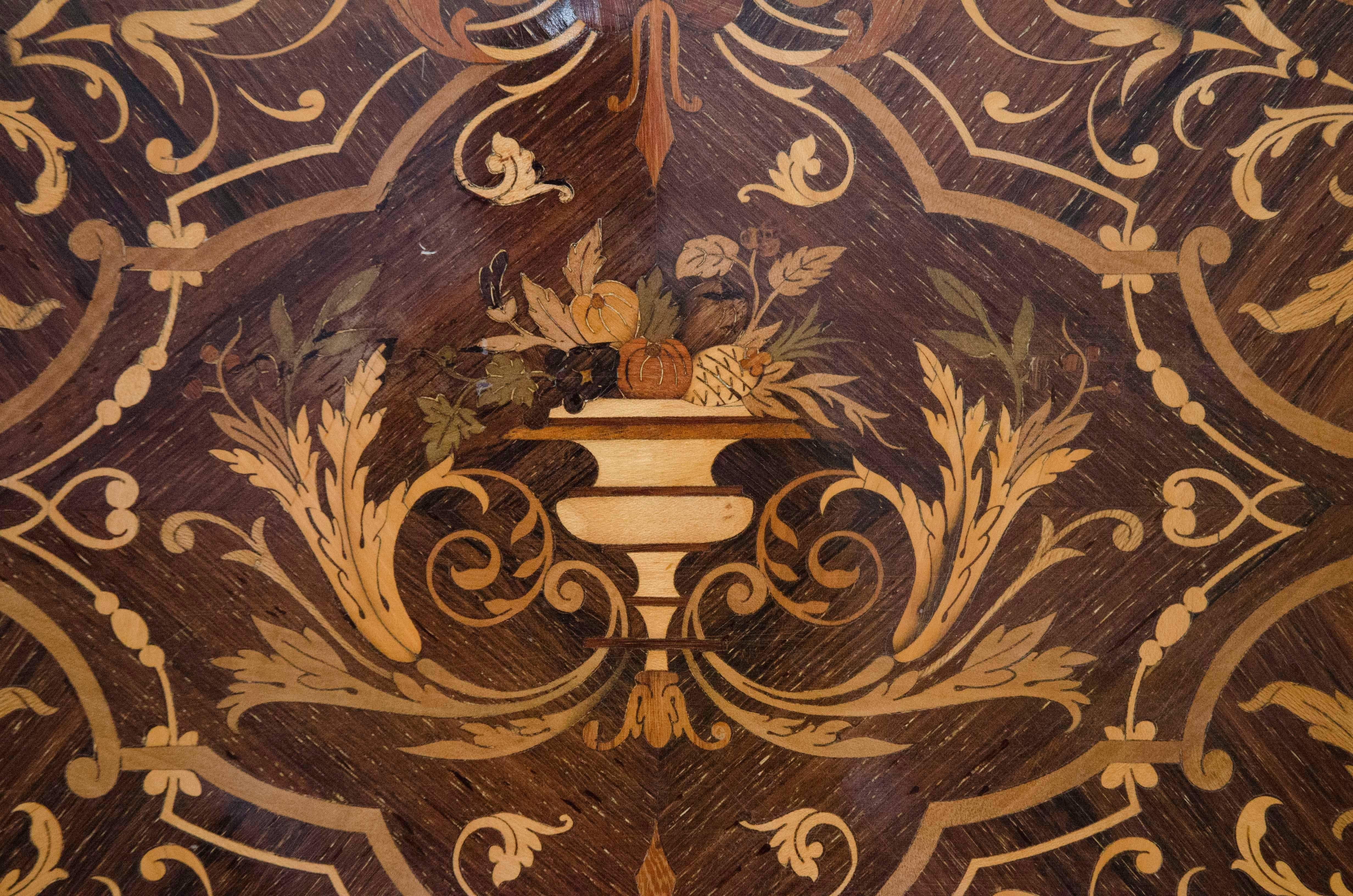 19th Century French Game Table with Grotesque Marquetry and Accessories ...