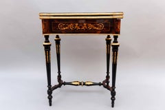 19th Century French Game Table with Grotesque Marquetry and Accessories