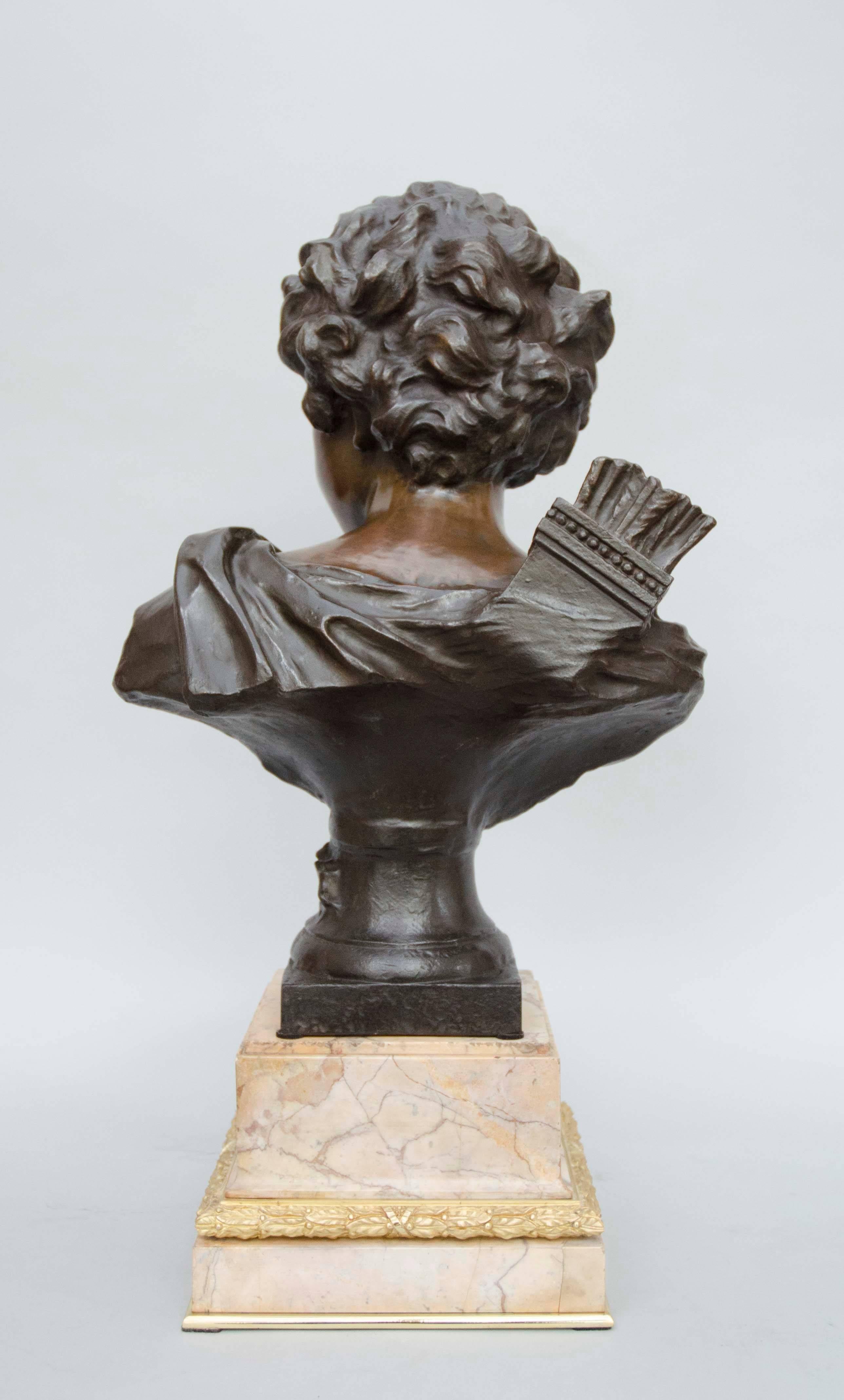French Art Nouveau Bronze Bust of 