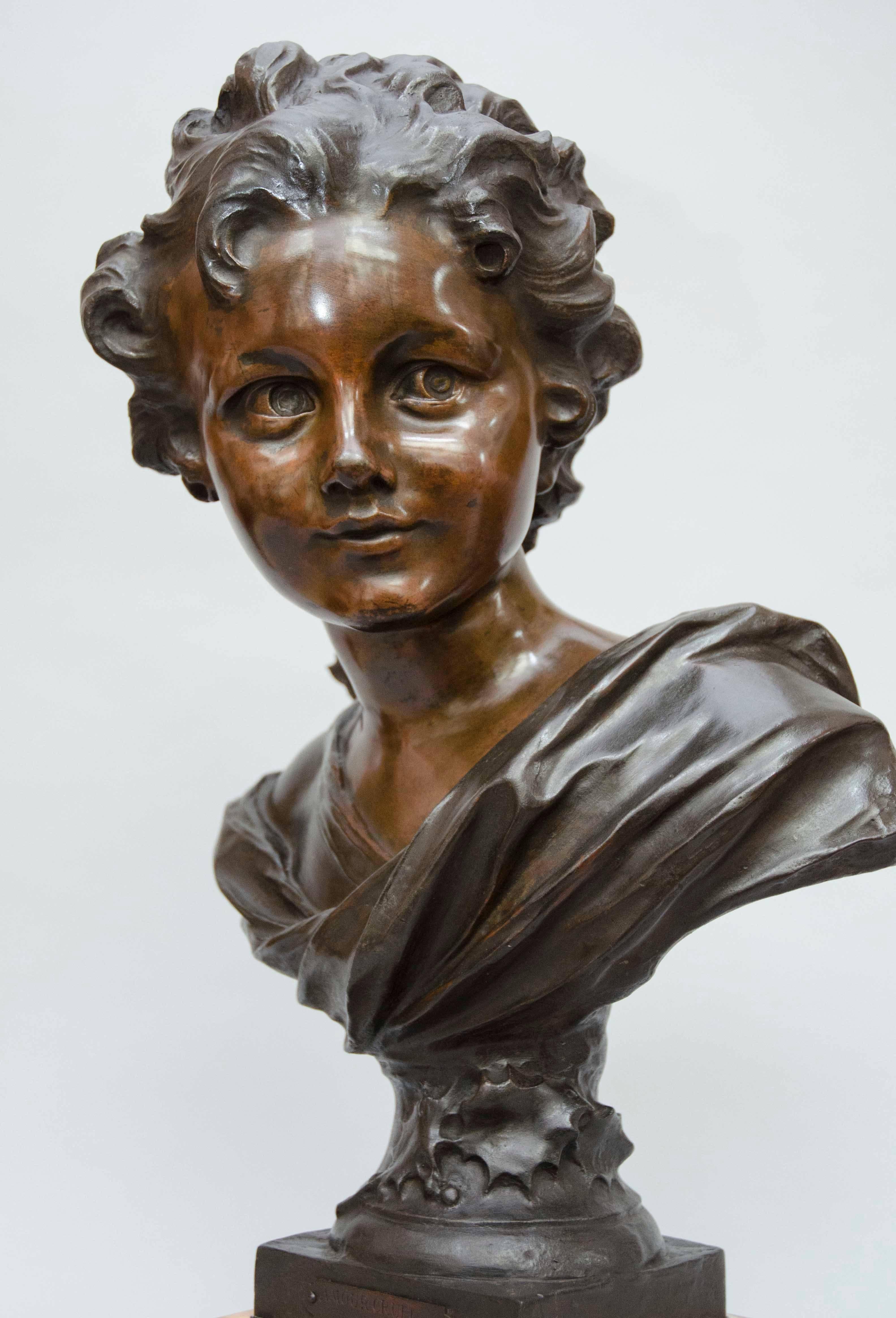 French Art Nouveau Bronze Bust of 