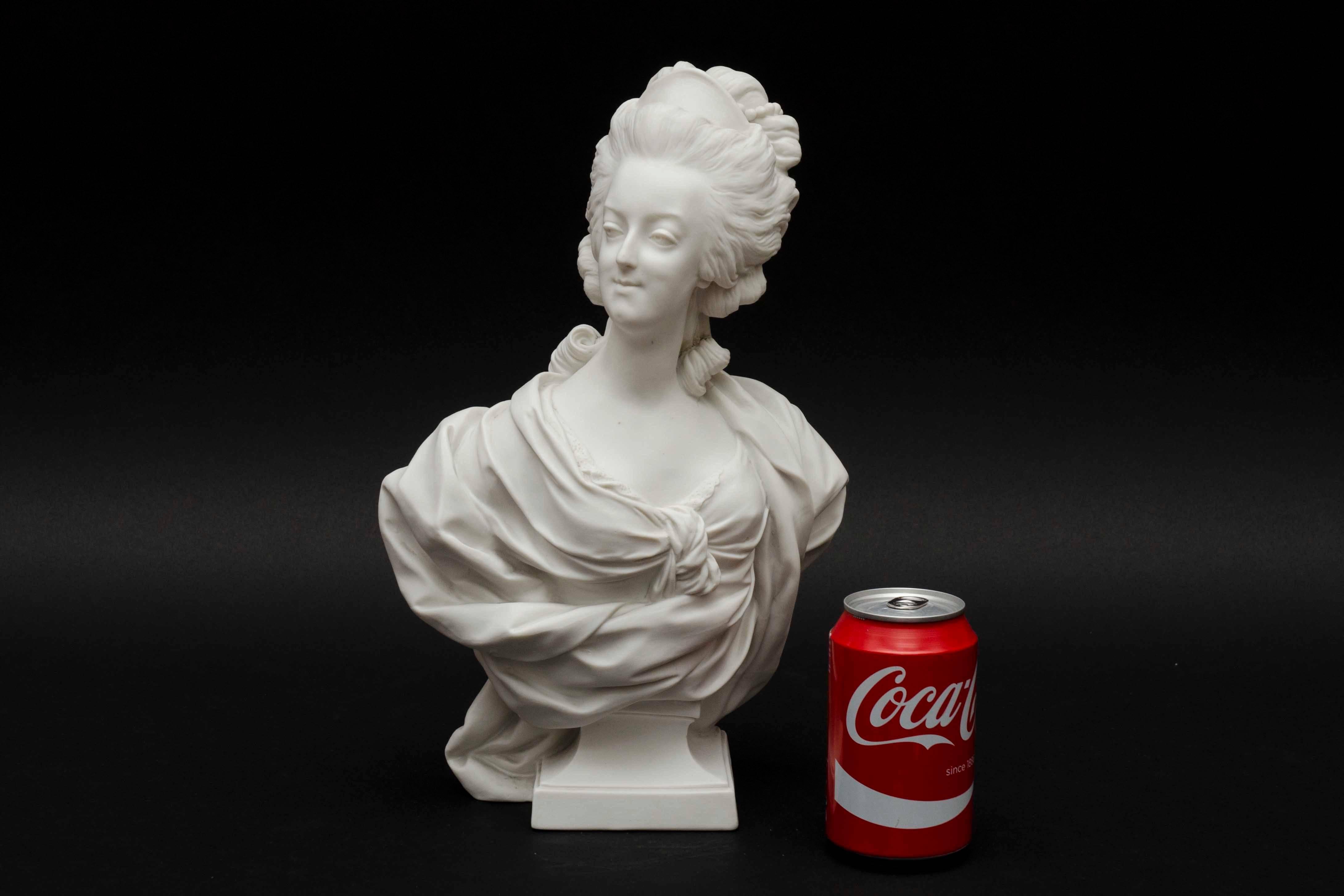 Unglazed Late 19th Century Bisque Bust of French Queen Marie-Antoinette, Paris