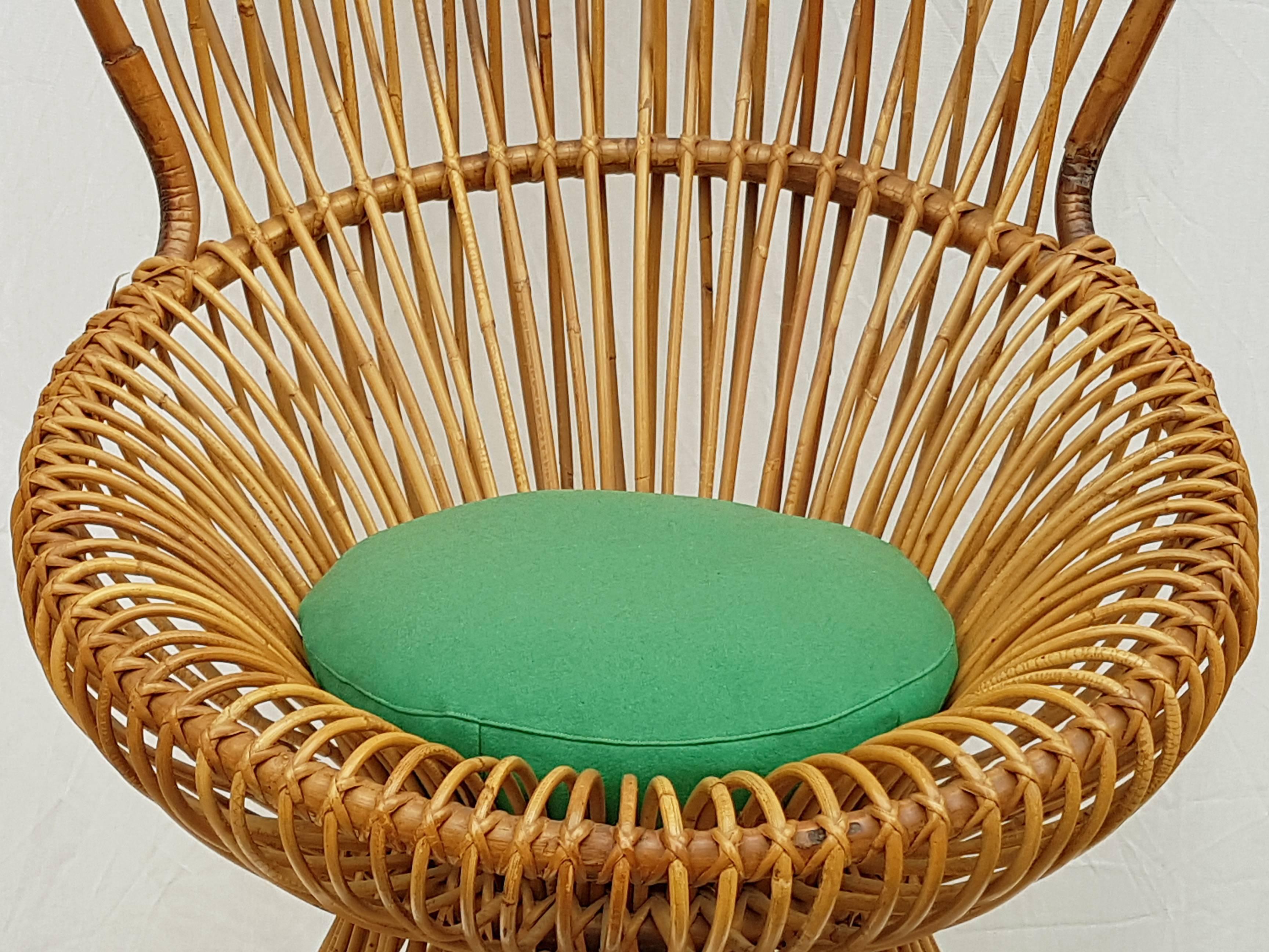 Italian Rattan Margherita Armchair by Franco Albini for Vittorio Bonacina, 1951 1