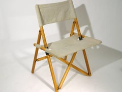 Chaises pliantes "Navy" en bois et lin de Sergio Asti pour Zanotta:: 1969