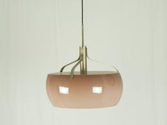 Vintage White & Brown Plastic Pendant Light by Luigi Massoni for Guzzini, 1960s