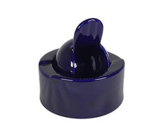 Rare Blue Ceramic Ashtray by Angelo Mangiarotti for Fratelli Brambilla, 1960s