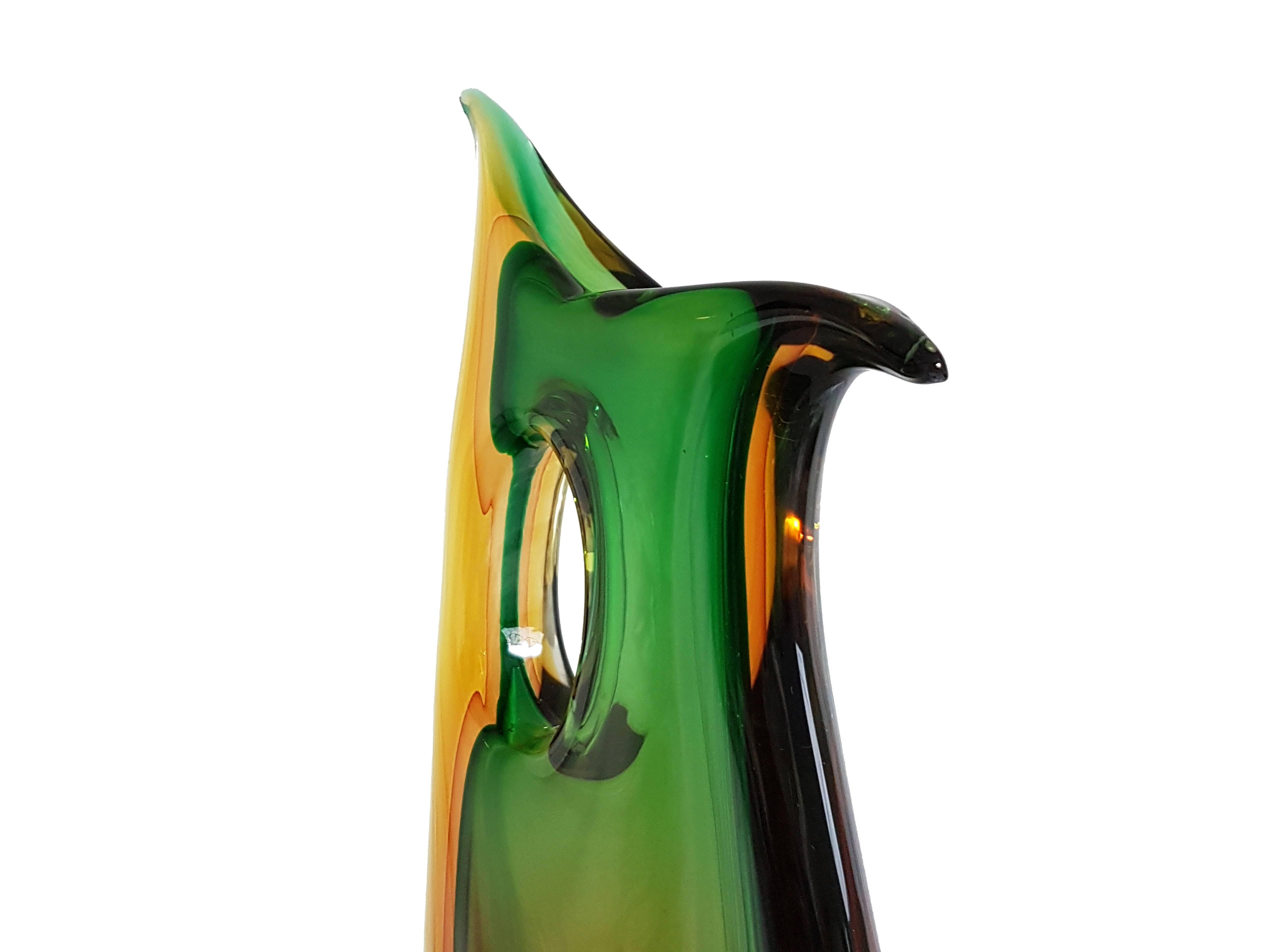 Italian Large Murano Sommerso Multicolored Glass Vase by Flavio Poli for Seguso, 1960s