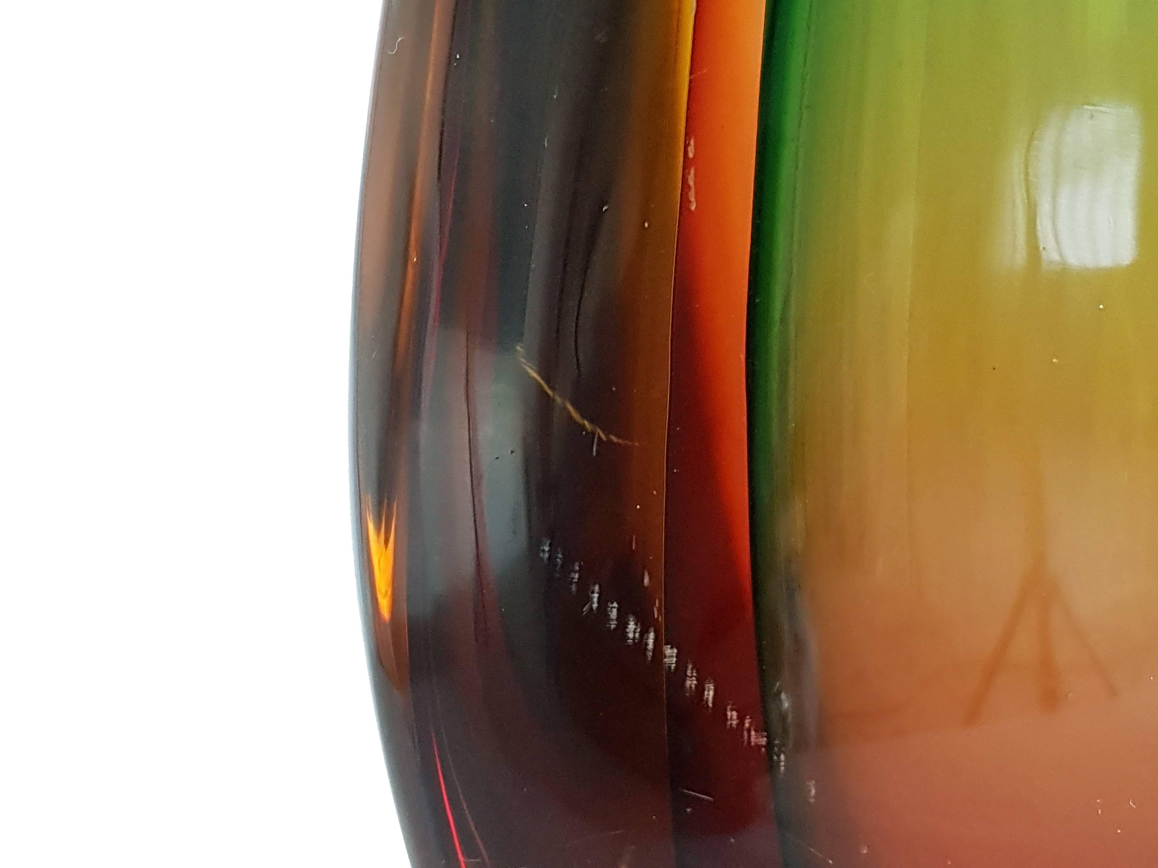 Large Murano Sommerso Multicolored Glass Vase by Flavio Poli for Seguso, 1960s 2