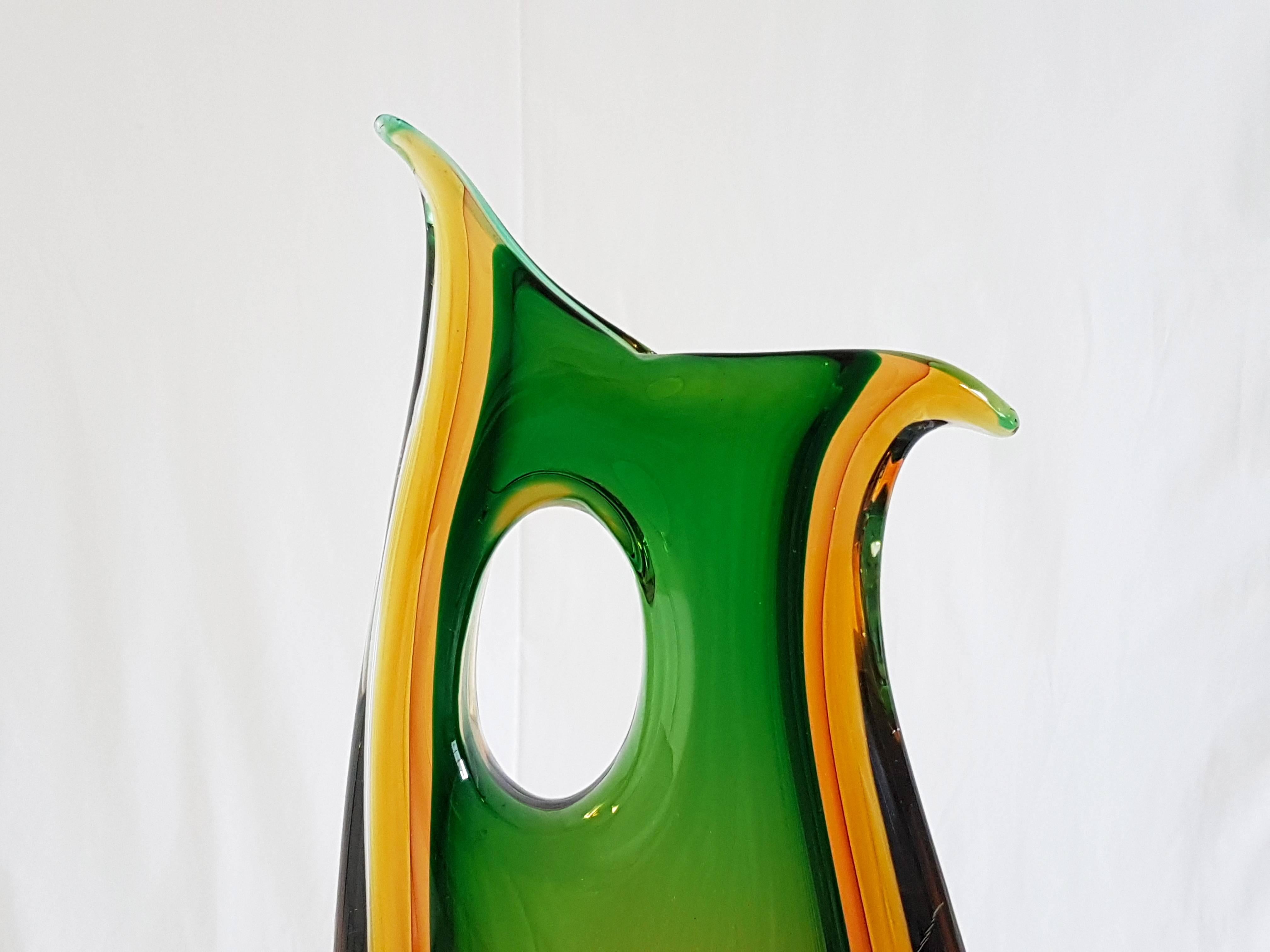 Large Murano Sommerso Multicolored Glass Vase by Flavio Poli for Seguso, 1960s In Excellent Condition In Varese, Lombardia