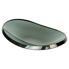 Grinded Smoked Glass Bowl by Fontana Arte, 1960s