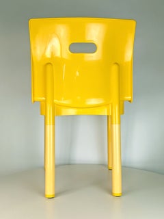 Yellow plastic K 4860 chair by A. Castelli Ferrieri for Kartell, 1978