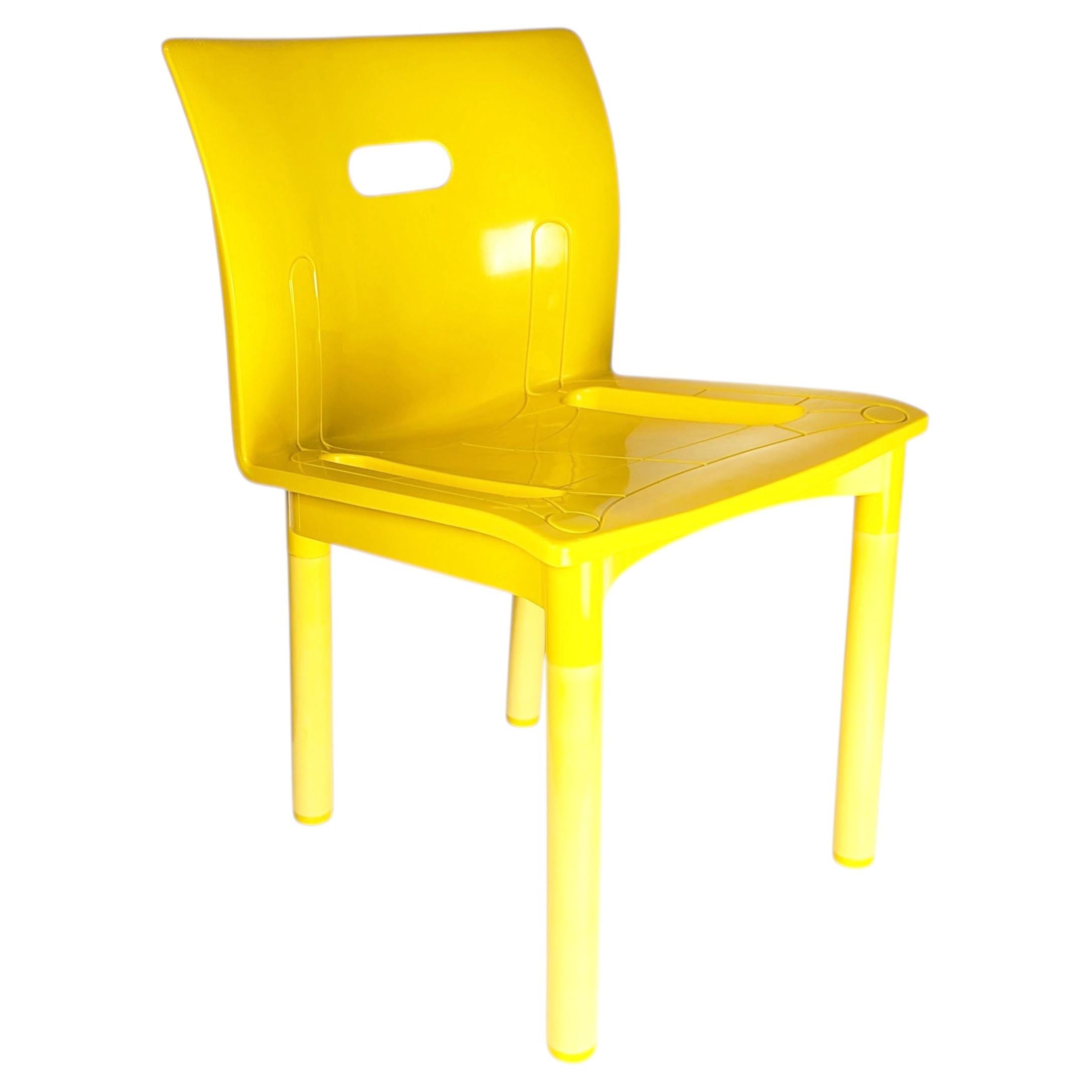 Gelber Kunststoffstuhl K 4860 von A. Castelli Ferrieri für Kartell, 1978
