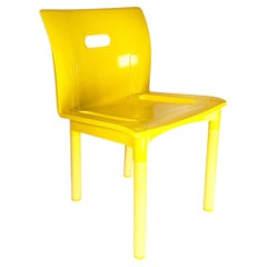 Yellow plastic K 4860 chair by A. Castelli Ferrieri for Kartell, 1978