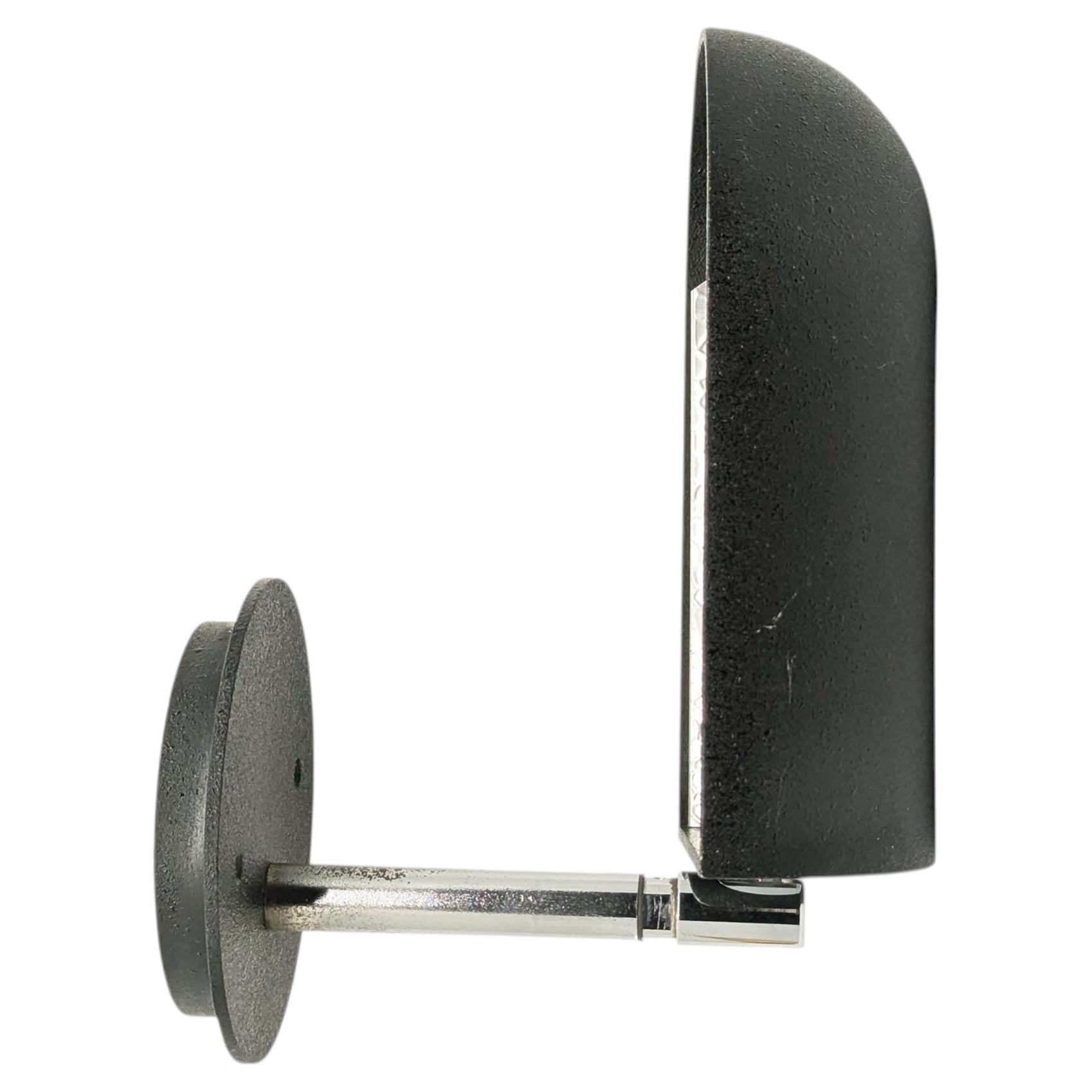 Lámpara de pared ajustable de los años 70, de metal negro y cromado, modelo «SNODO», diseñada por Mazza para Quattrifoglio