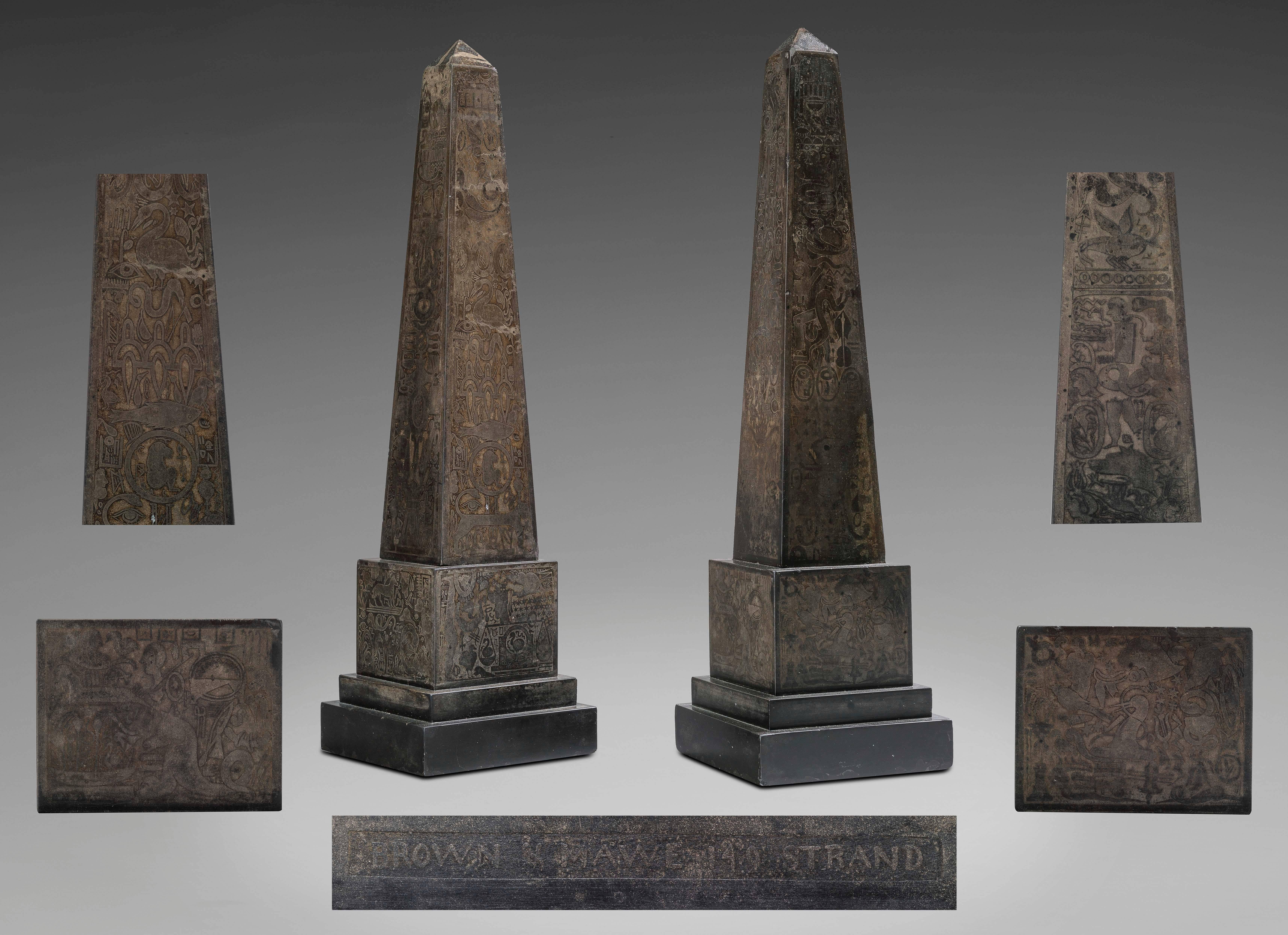 Pair of Marble Obelisks For Sale 1