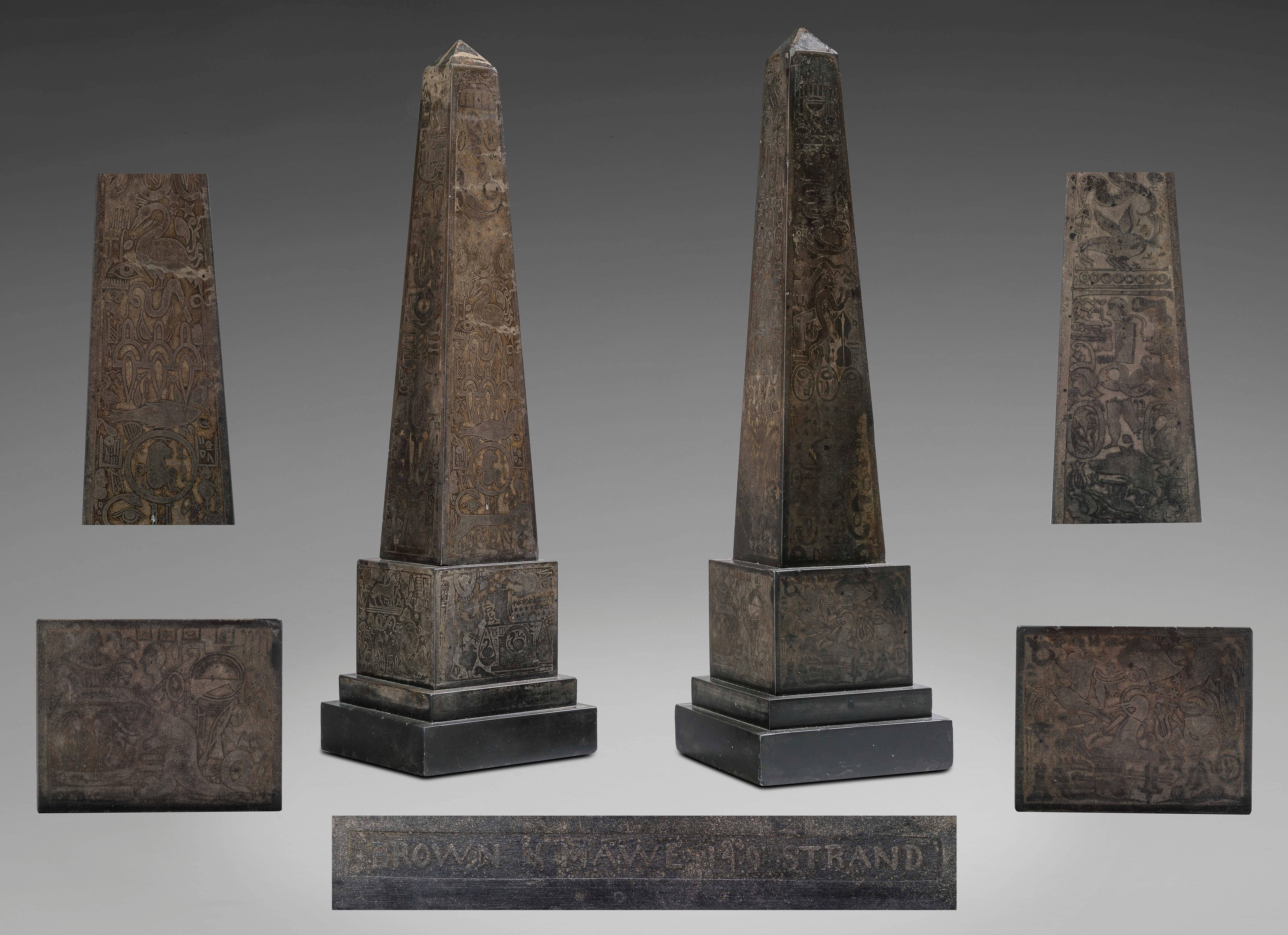 Pair of Marble Obelisks 1