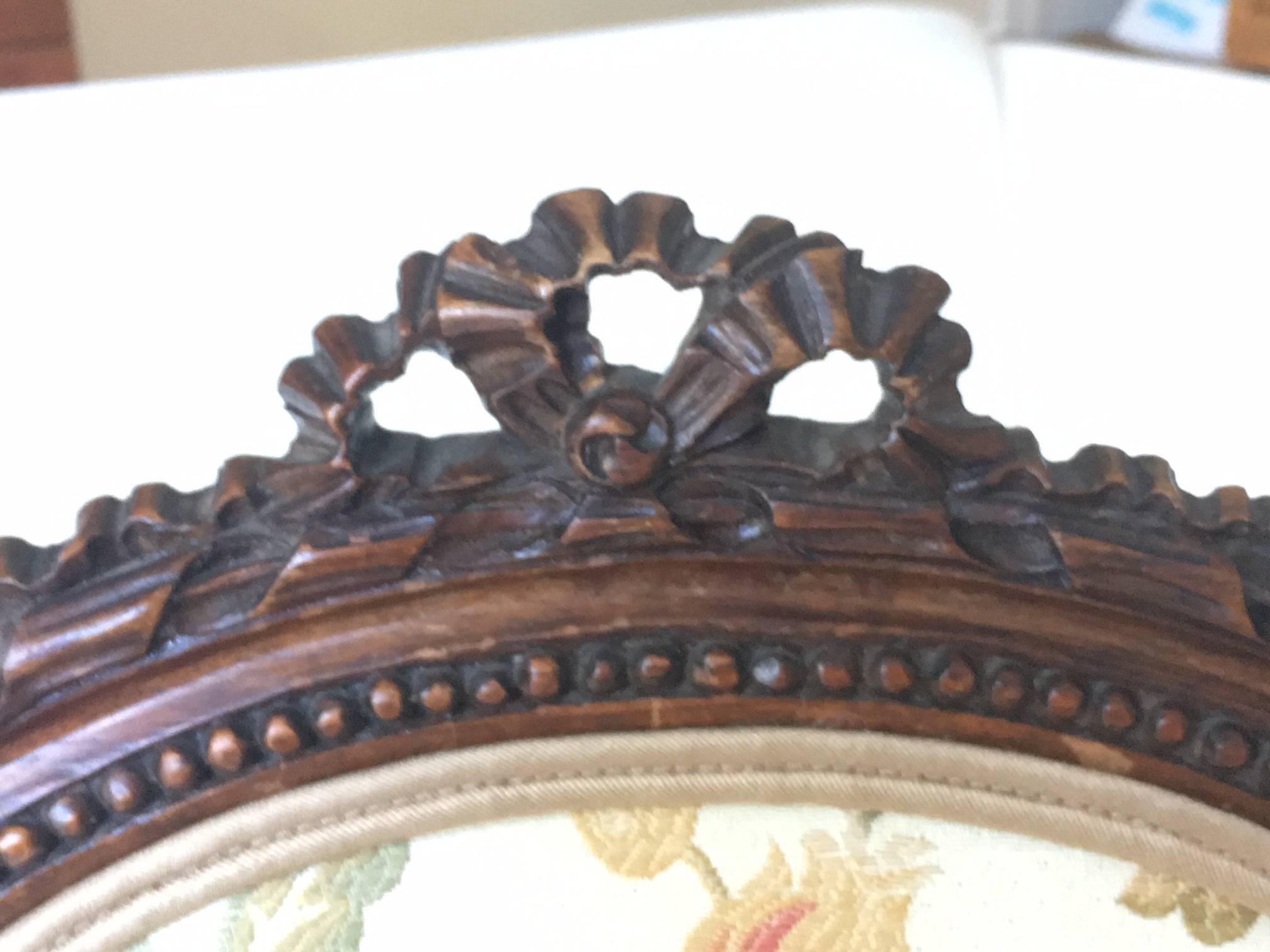 Hand-Carved 19th Century Louis XVI Style Side Chairs In Good Condition In Garrison, NY