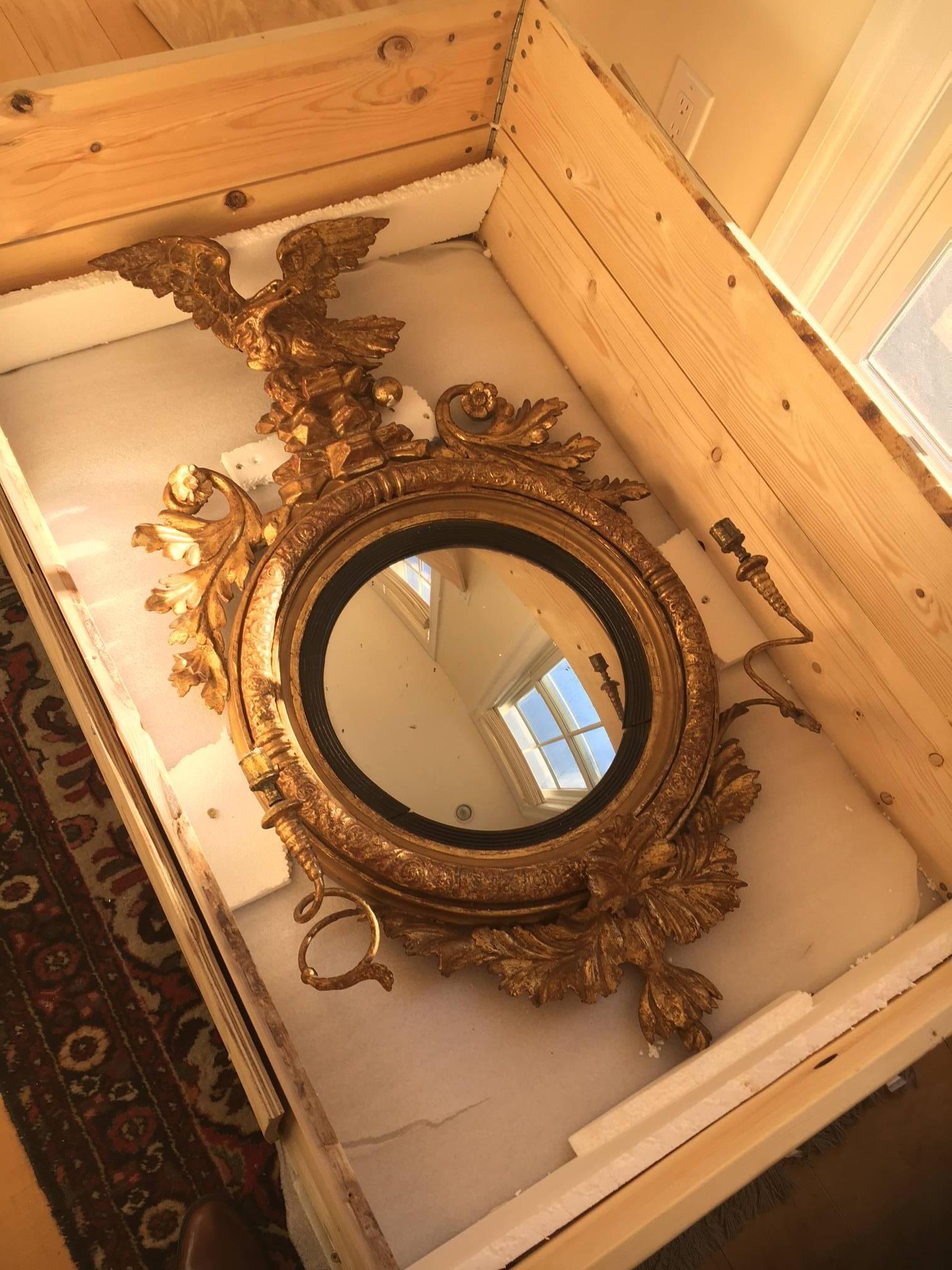 19th Century Regency Giltwood Girandole Mirror For Sale 2