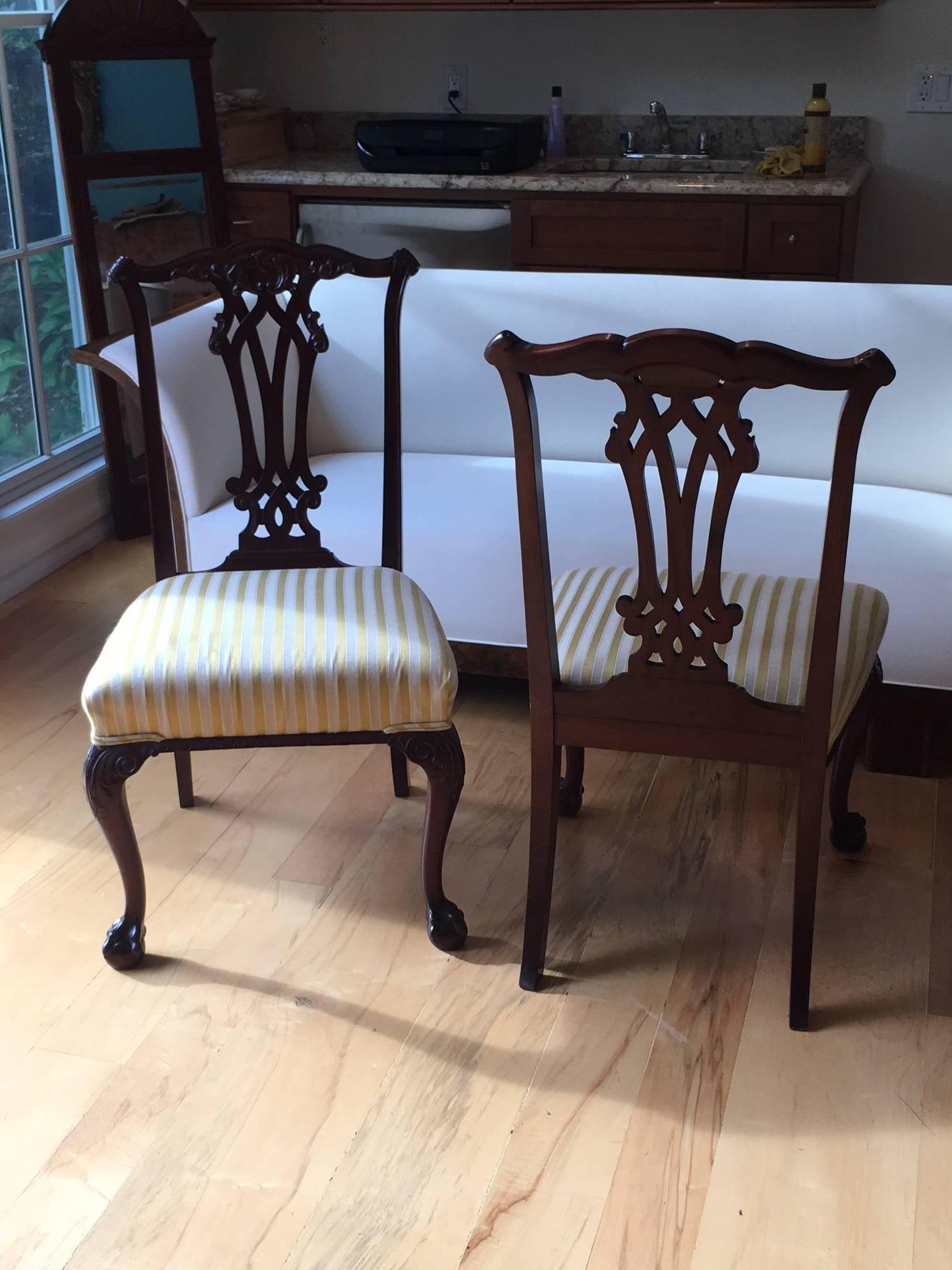 19th Century Danish Chippendale Style Side Chairs 3