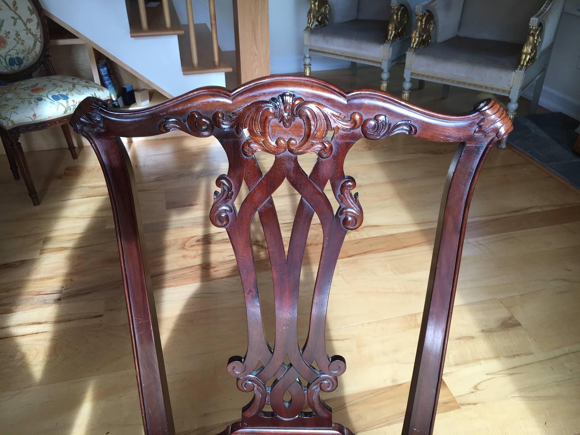 19th Century Danish Chippendale Style Side Chairs 4