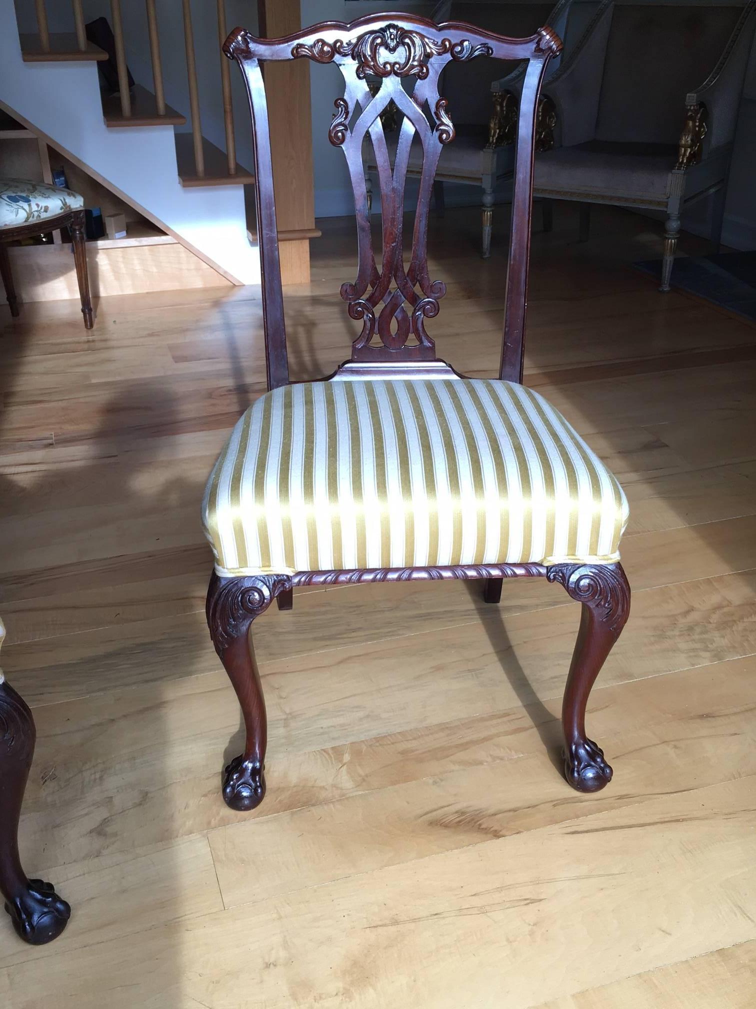 19th Century Danish Chippendale Style Side Chairs 5