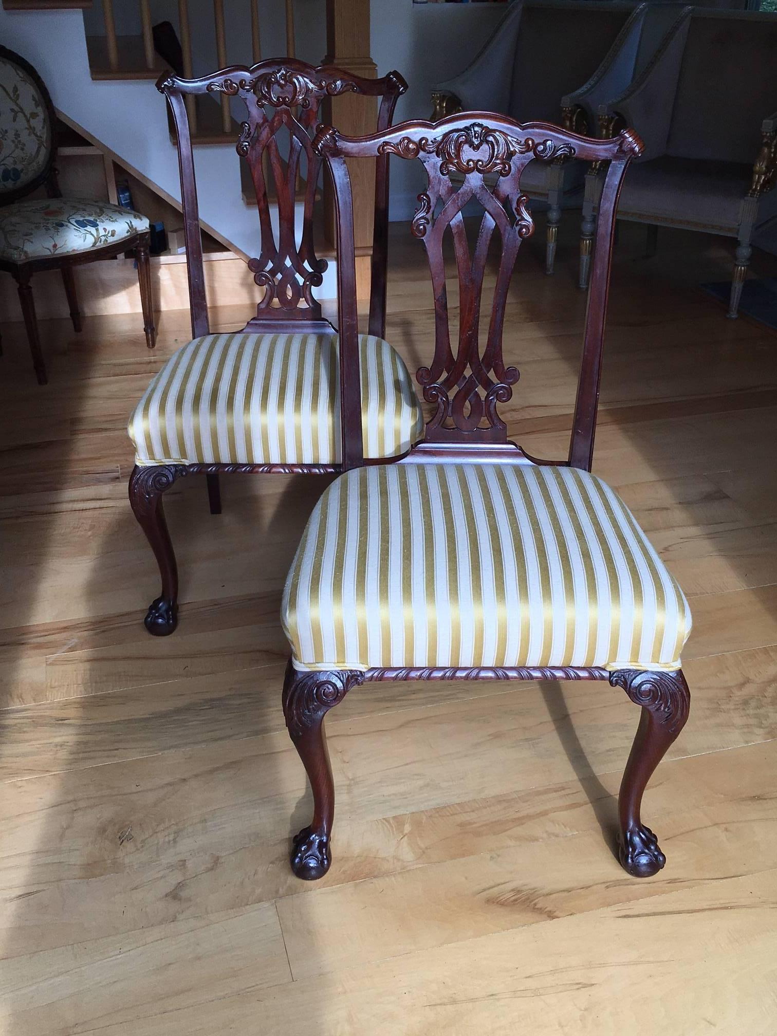 19th Century Danish Chippendale Style Side Chairs 6