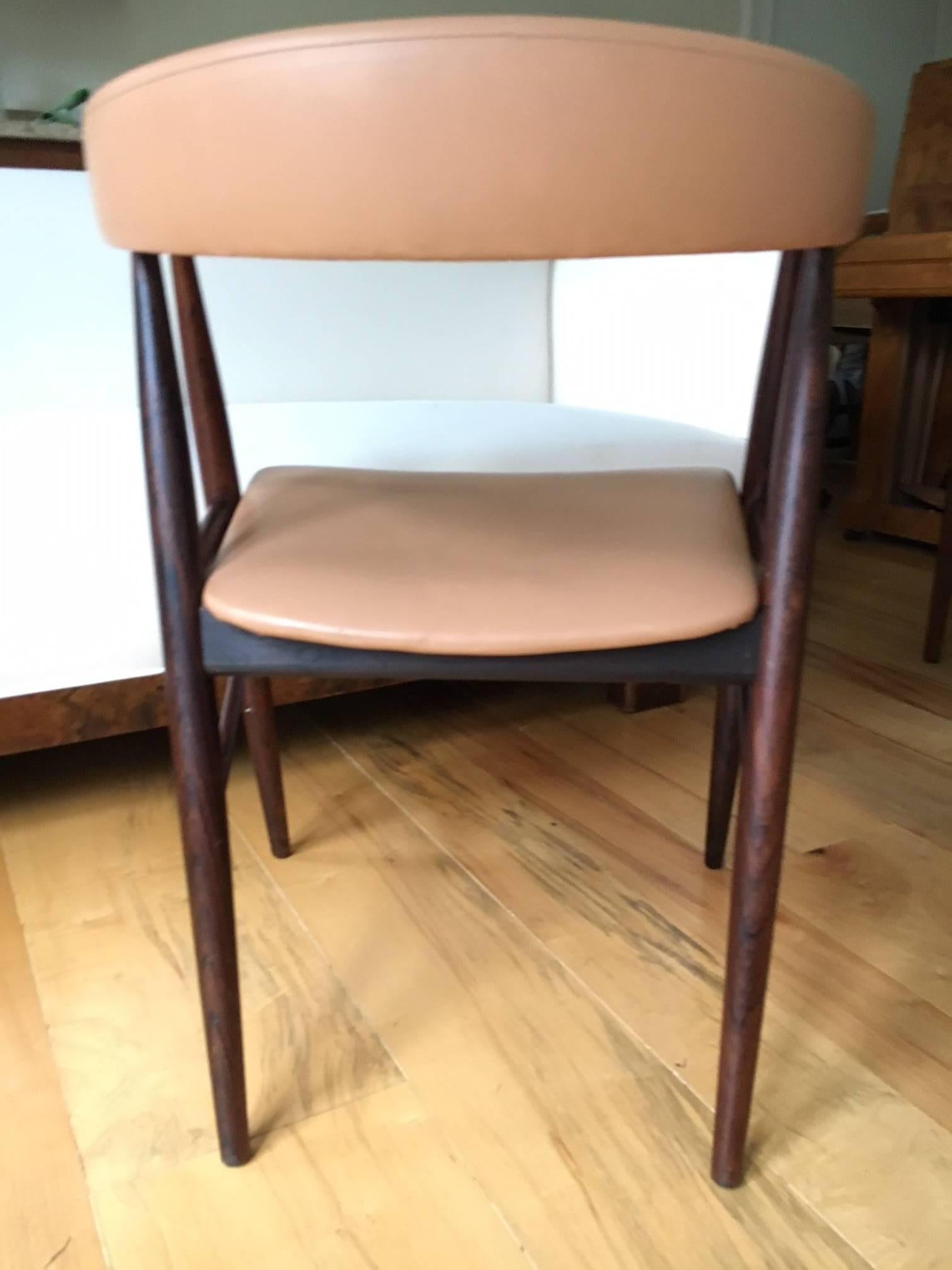 Danish Modern Rosewood Desk Chair In Good Condition In Garrison, NY
