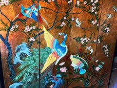 Coromandel Screen Lacquered Gold peacock , 2000