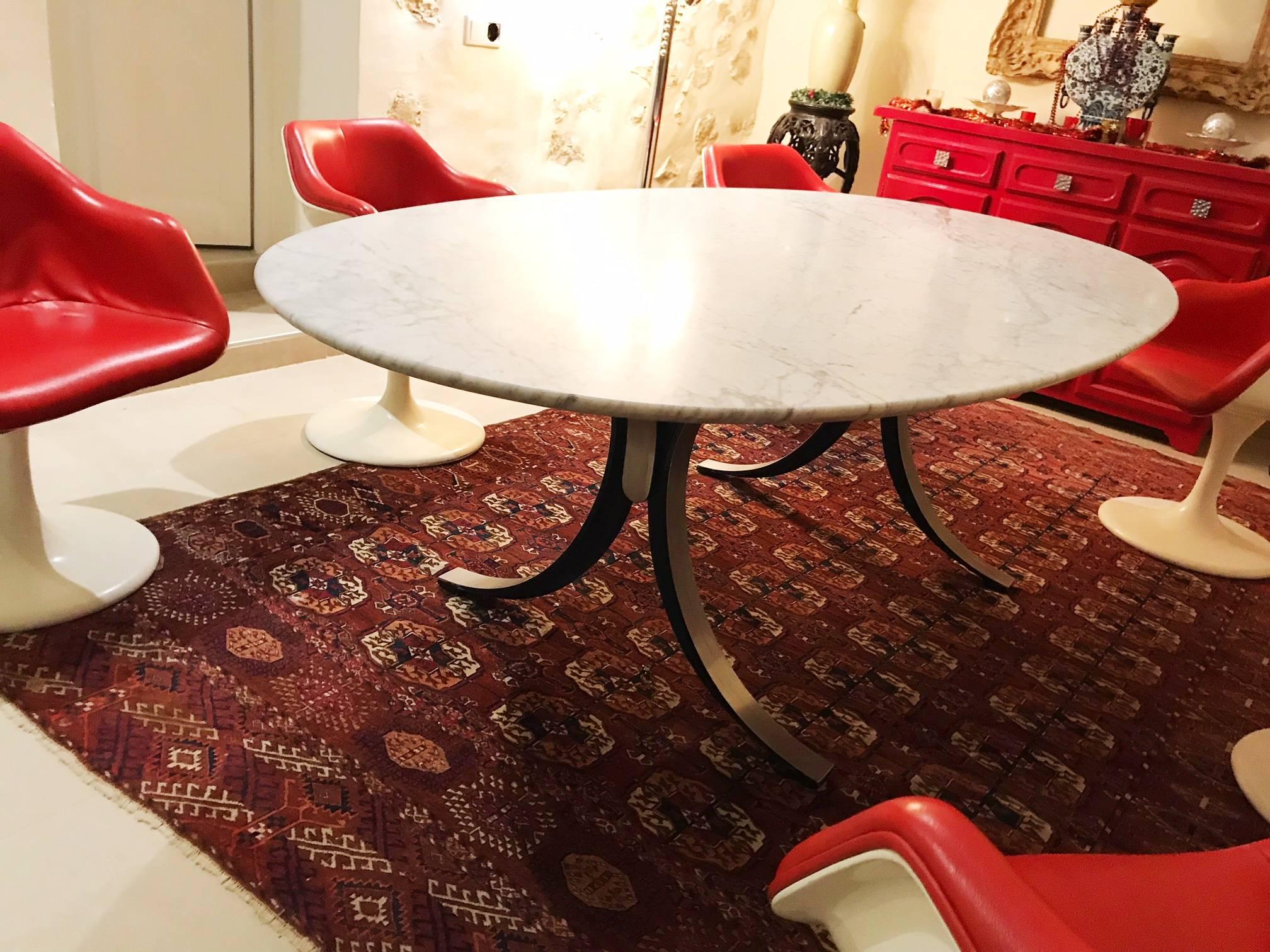 Osvaldo Borsani mid-century modern Dining Table with Marble Original , 1960s For Sale 1