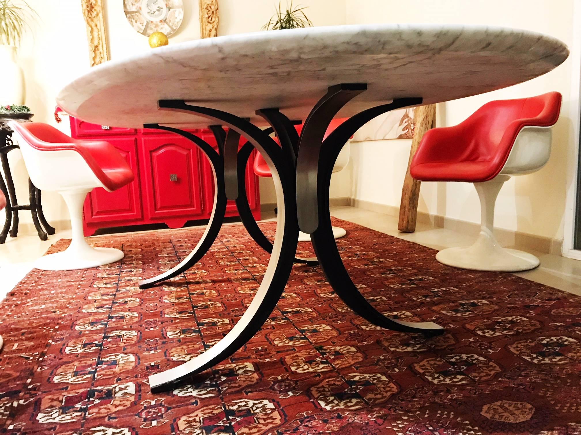 Osvaldo Borsani mid-century modern Dining Table with Marble Original , 1960s For Sale 3