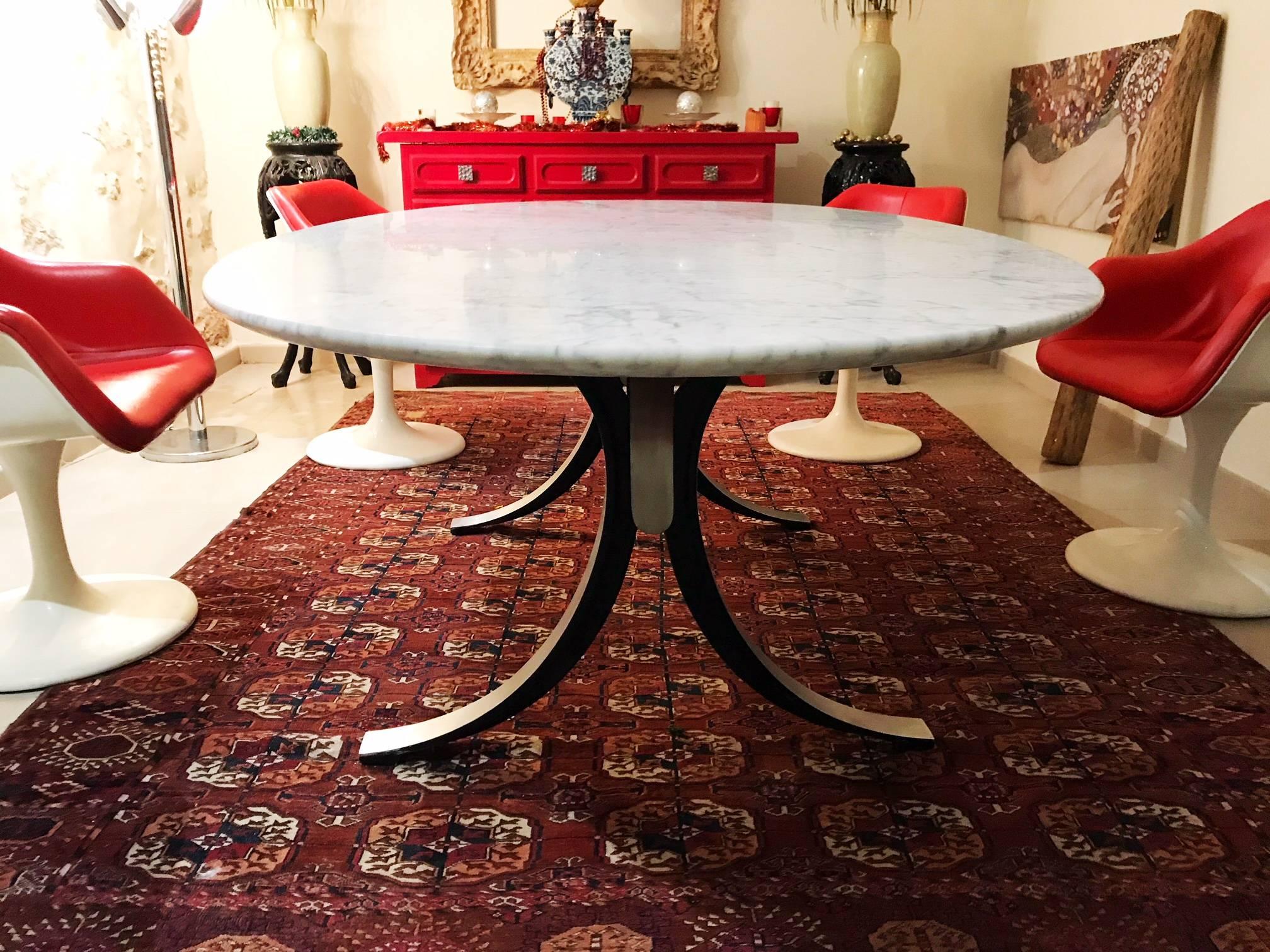 Osvaldo Borsani mid-century modern Dining Table with Marble Original , 1960s For Sale 2