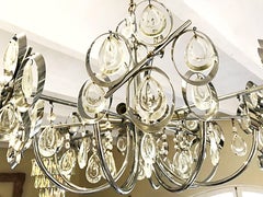 Gaetano Sciolari mid-century chandelier glass Design by Palwa, 1970s