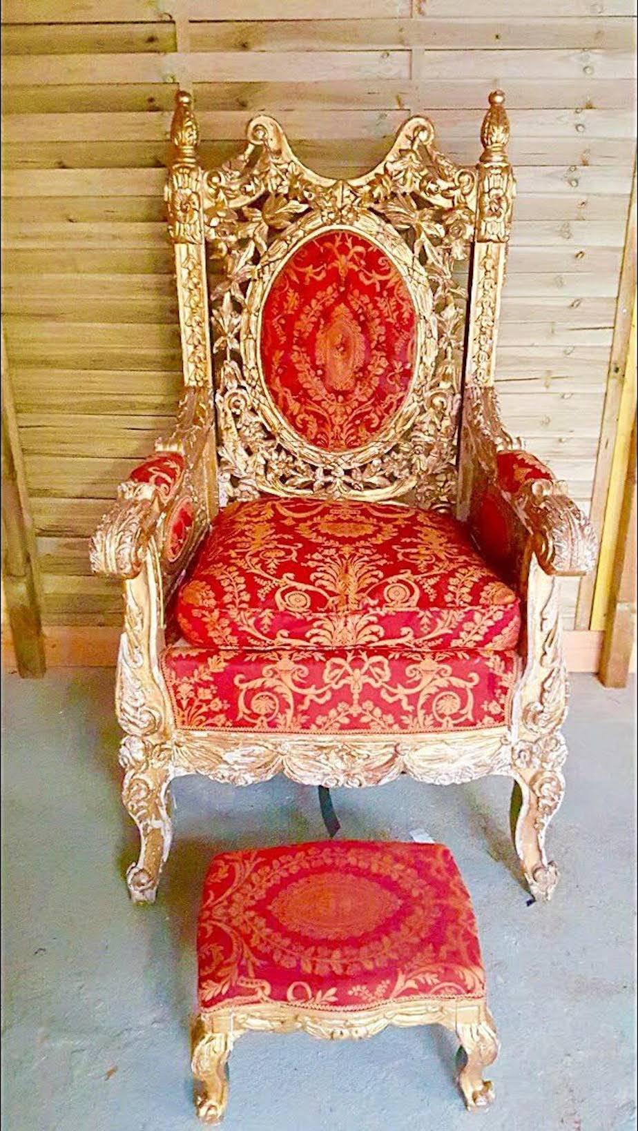 Throne Italian 1850 with Royal Provenance 