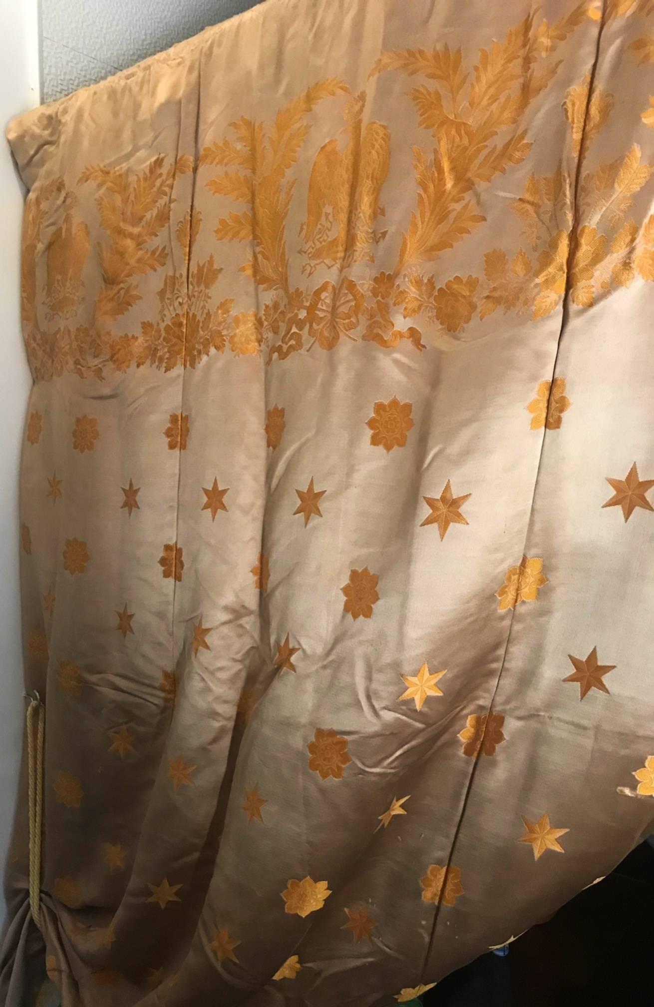 French Napoleon Empire 1809 Historic Palais Beauharnais Curtains his personal Bed ! For Sale
