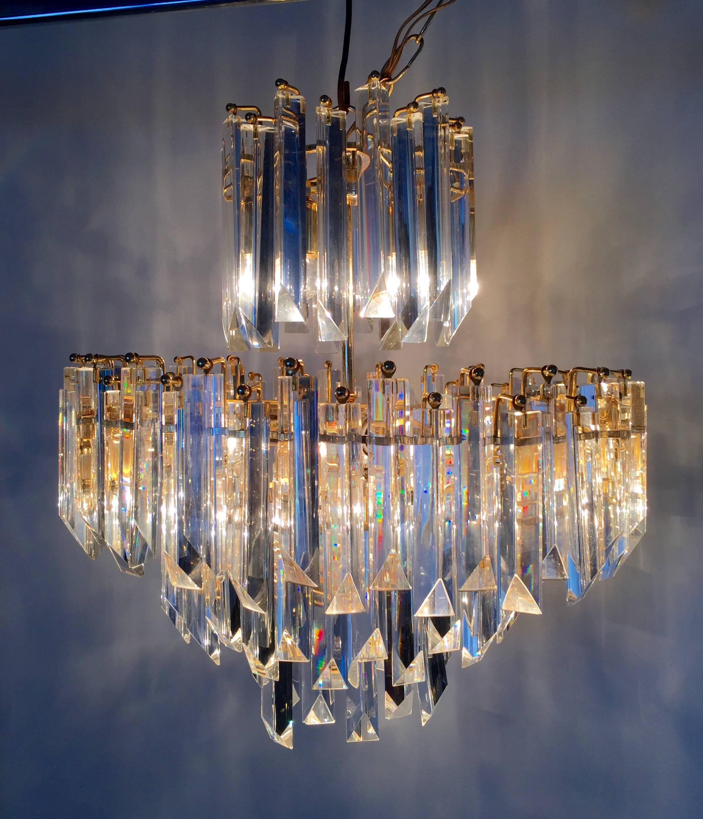 Italian Paolo Venini Crystal Chandelier, 1960