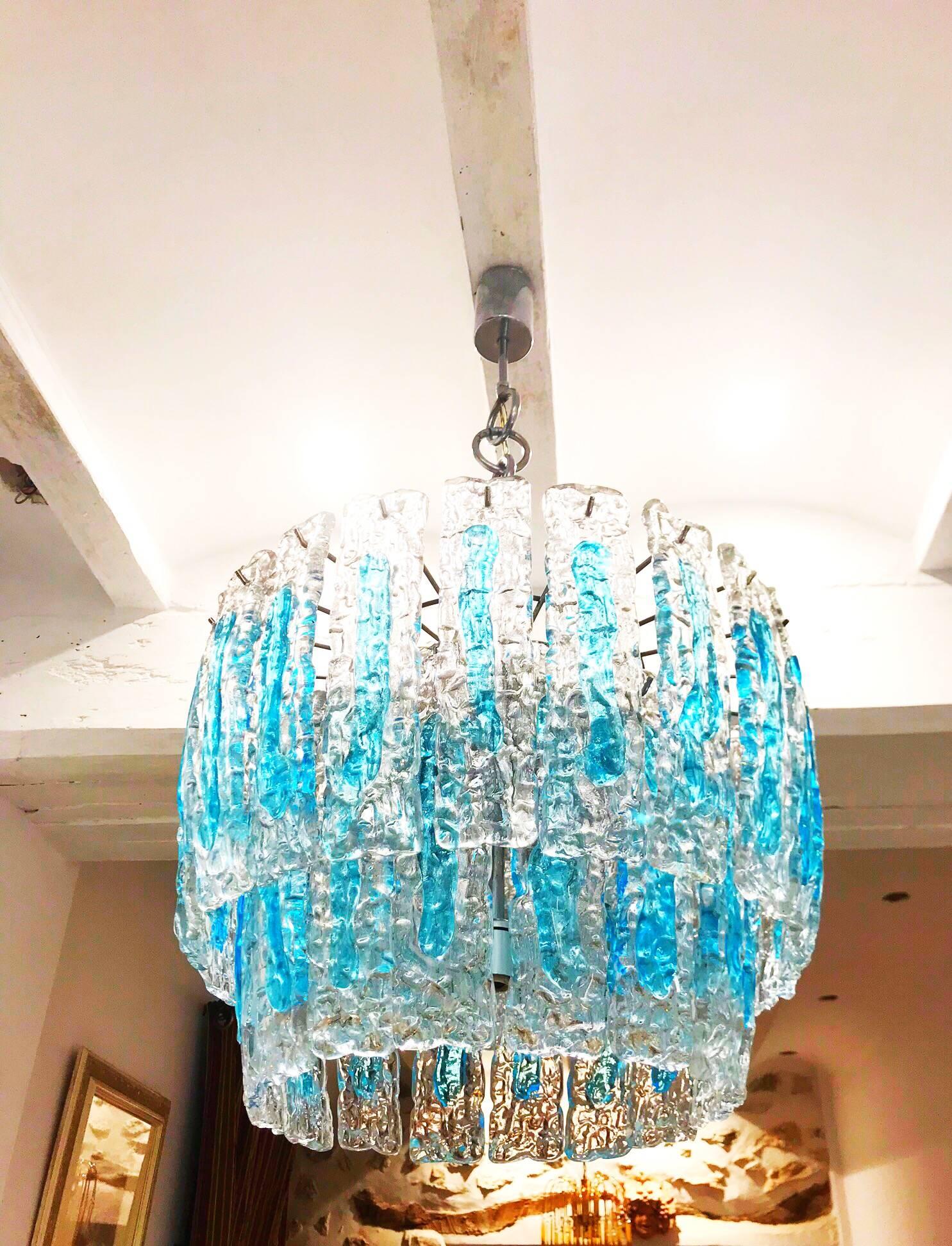 Mazzega Murano glass handblown chandelier Italian, 1970 2