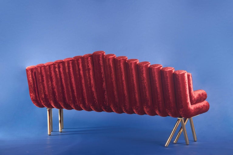 21st Century Custom Contemporary Modern Hand Made French Velvet Solid