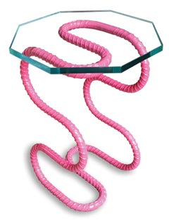 Rebar Steel Side Table With Starphire Glass Top