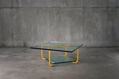 Coffee Table With Steel Base & Glass Tops