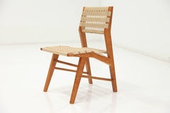Midcentury Modern Chair with Weaved Danish Cord by Goebel