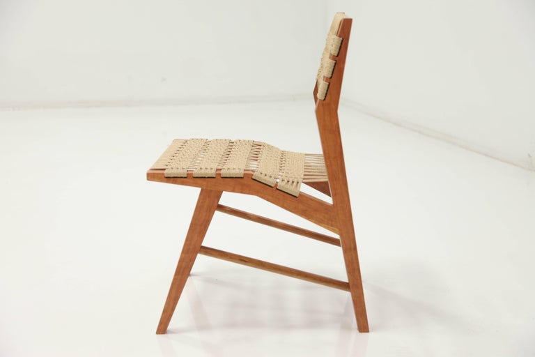 Hyde Wood Dining Chair with Midcentury Modern Influence & Hand Woven Danish Cord In New Condition For Sale In Saint Louis, MO