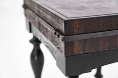 Ebonized White Oak Wood Maestro Butcher's Block with Hand Turned Legs by Goebel