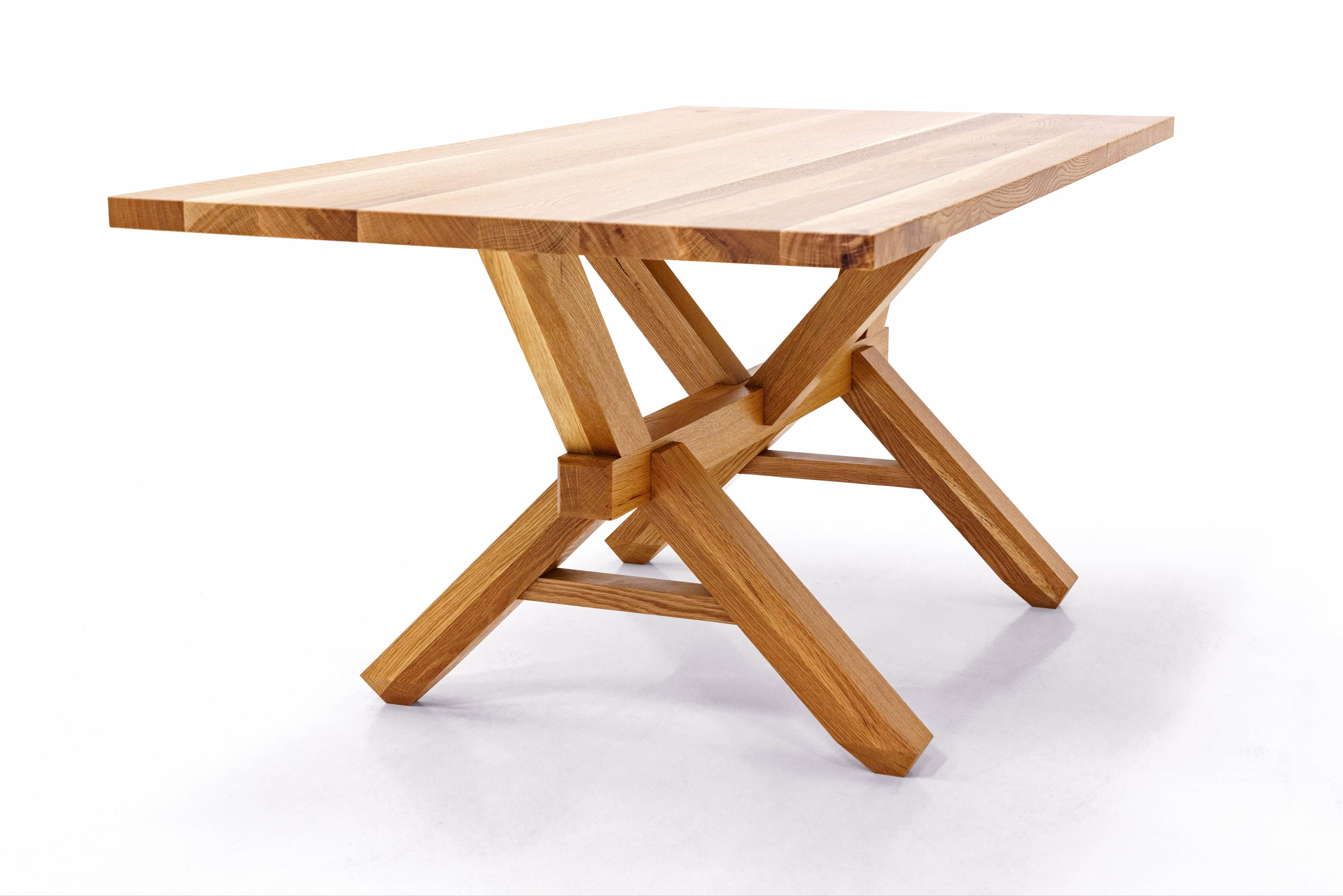 American Calypso Dining Table Modern Handmade Oak  For Sale
