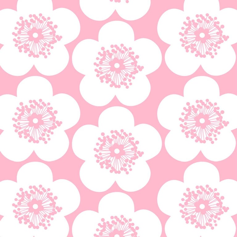 Pop Fl Designer Wallpaper In Color Peony Rosey Pink On Soft Pop Fl Designer Wallpaper In Color Peony Rosey Pink On Soft White
