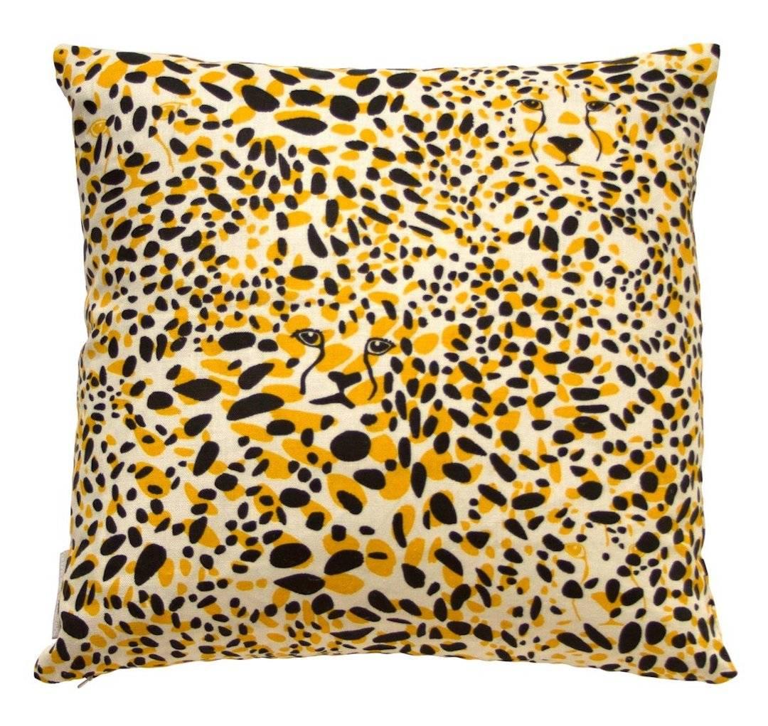 Cheetah Vision Pillow in Aventura 'Golden Yellow, Black and Cream' For Sale