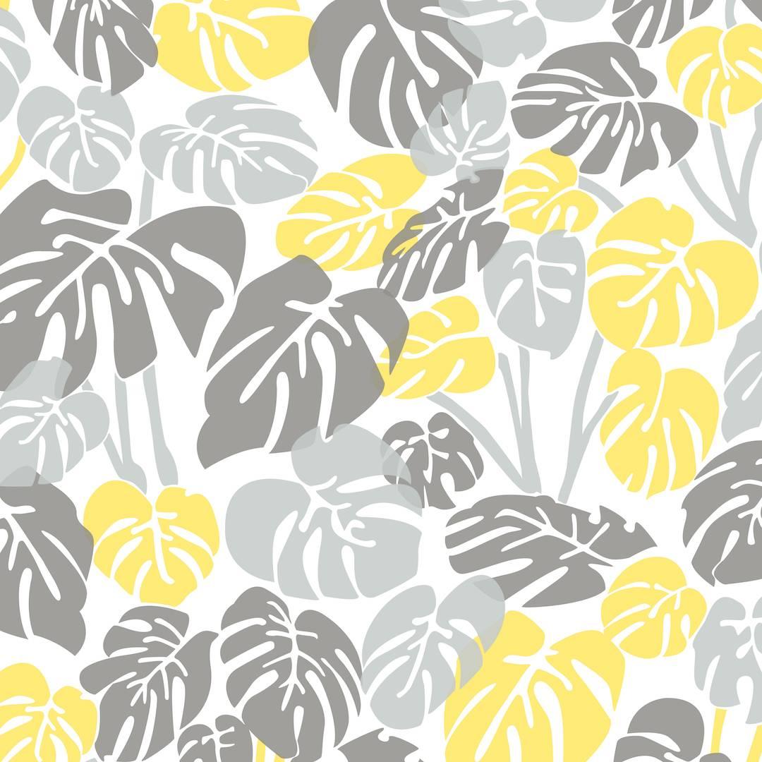 Deliciosa Designer Wallpaper in Lemonade 'Greys, Yellow and White'