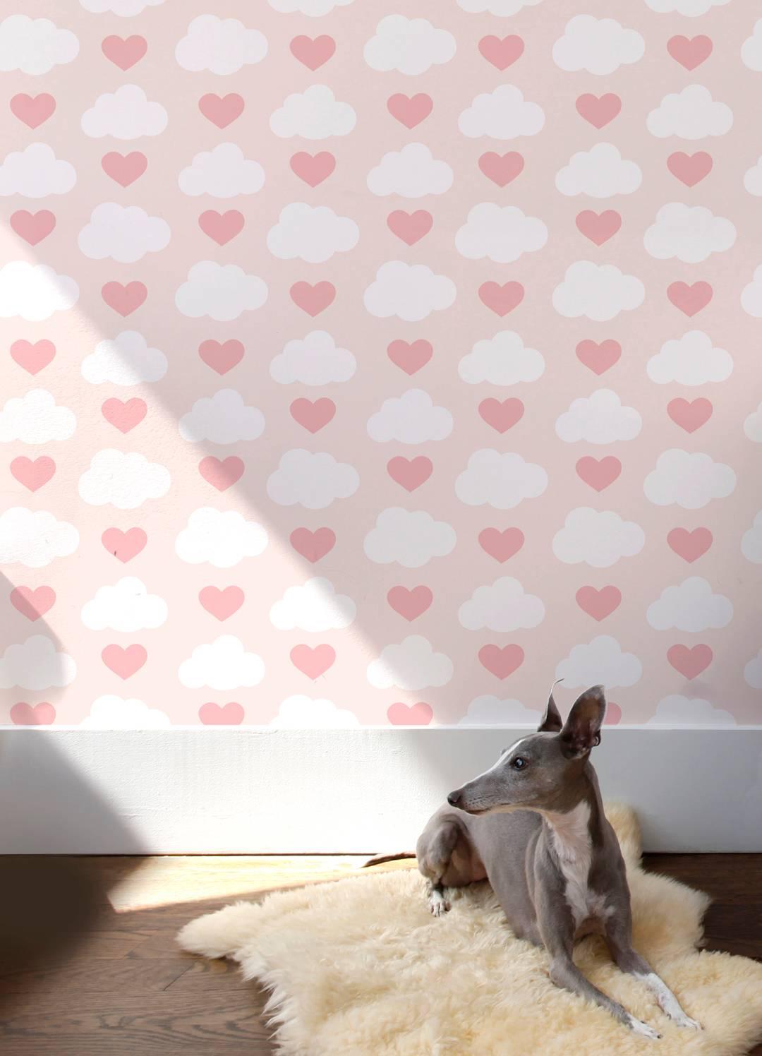 This hand-printed wall-covering is as simple as it is elegant! Hearts and clouds... the perfect wallpaper for your child's room, playroom or nursery.
 
Samples are available for $18 including US shipping, please message us to purchase.  

Printing: