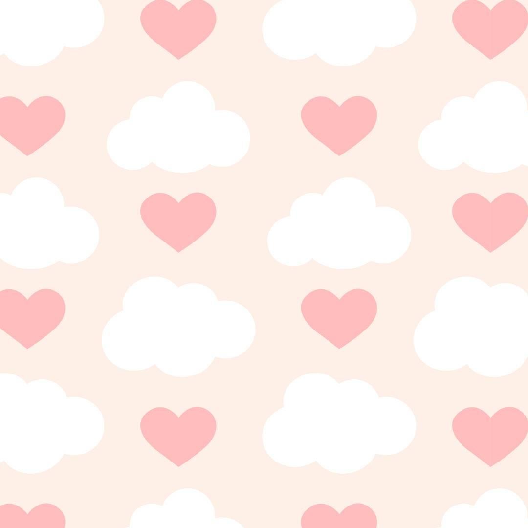 Loveclouds Designer Wallpaper in Amor 'Pink, White and Blush'