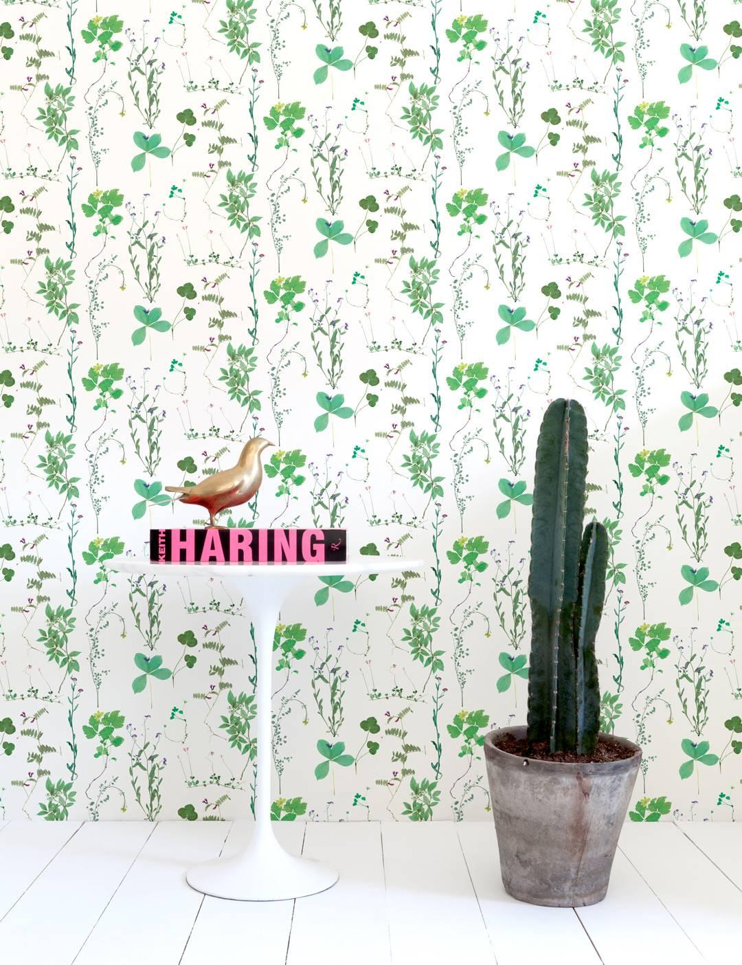 Die Gründerin von Ivana Helsinki, Paola Suhonen, presste Blumen in ein Buch und gründete Jahre später Herbario. Aimée arbeitete mit diesen Elementen, um eine Vielzahl von farbenfrohen Tapeten und Stoffen für den Wohnbereich zu entwerfen. 

Muster